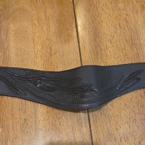 Elegant and UNIGUE Handmade  Women Designer Black Leather Belt.